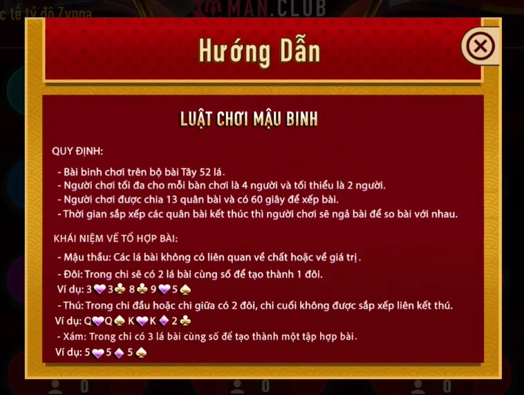 Chinh Phục Đỉnh Cao Game Bài Mậu Binh Tại ManClub Với Phần Thưởng Lớn