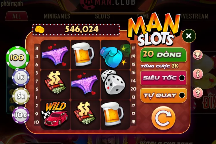 Giao Diện Minigame Man Slot Tại ManClub Đỉnh Cao Đẳng Cấp