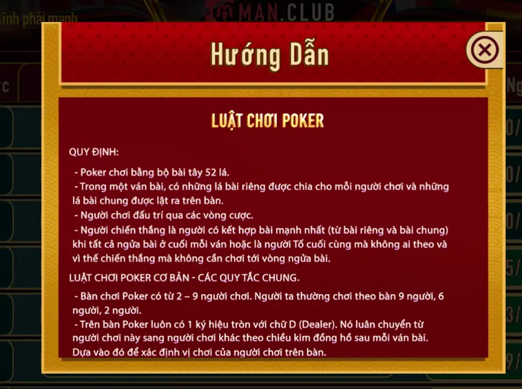Trải Nghiệm Đỉnh Cao Cùng Siêu Phẩm Poker Tại ManClub Ngay Hôm Nay